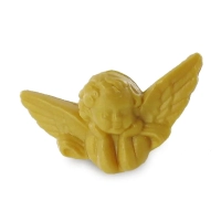 Fabricante de jabones con forma de ángel dorado, disponibles en pequeños formatos