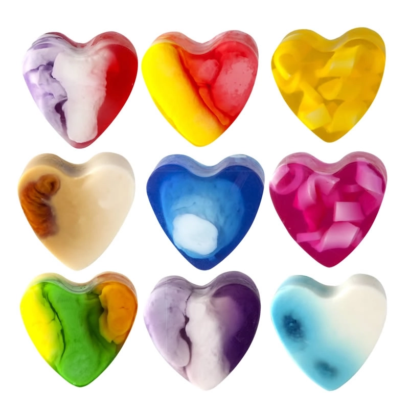 Savons glycérine coeurs  - Boîte découverte 6