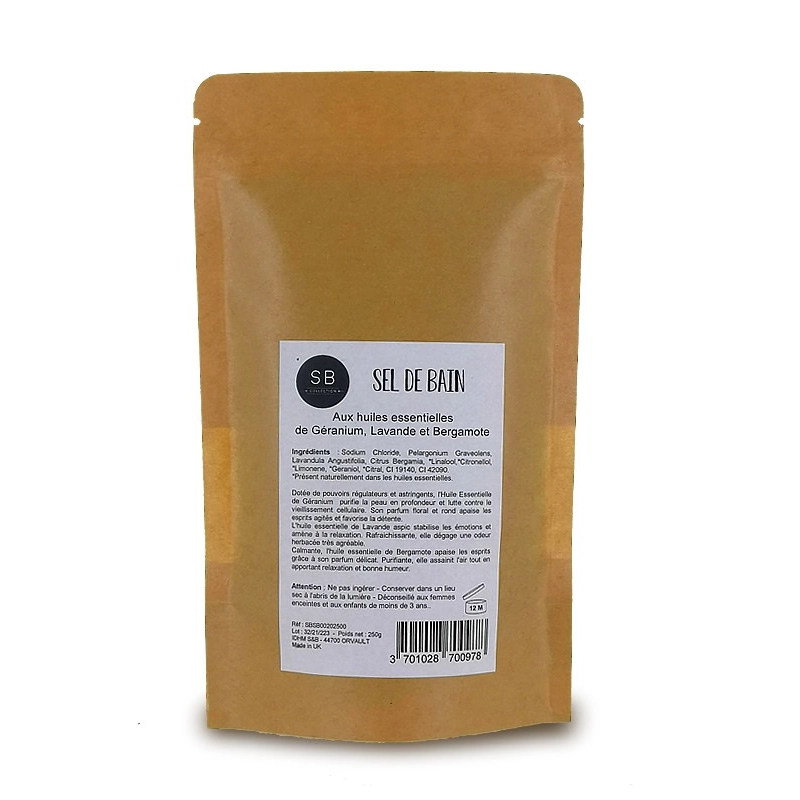 Sels de bain- 7kg - Géranium, Lavande et Bergamote 
