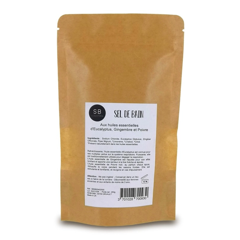 Sels de bain- 7kg - Eucalyptus, Gingembre et Poivre Noir 