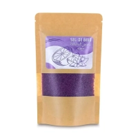 Venta a profesionales de sales de baño violetas de 250 g: pachulí, naranja y jazmín