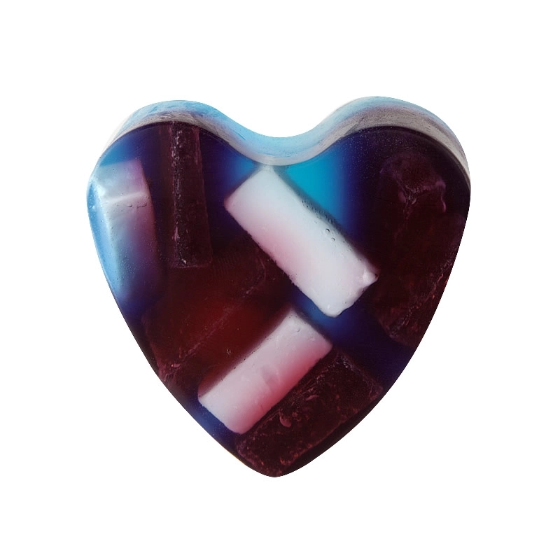 Pastilla de jabón de glicerina en forma de corazón "Sonrisa" - Caja de 6