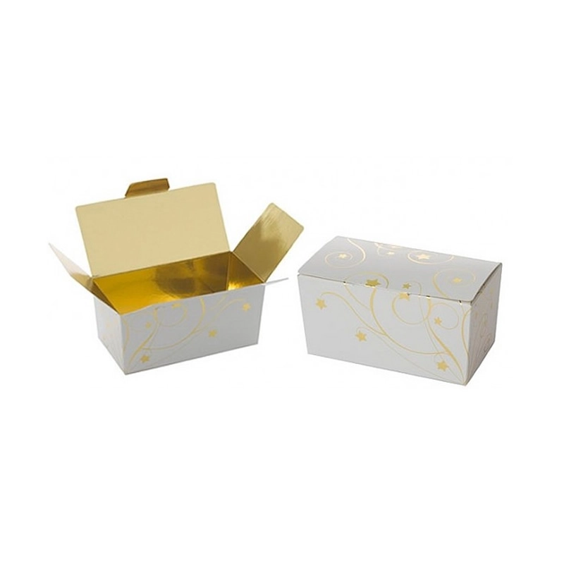 Caja de fiesta roja/dorada 11 x 6 x 6 cm - paquete de 25
