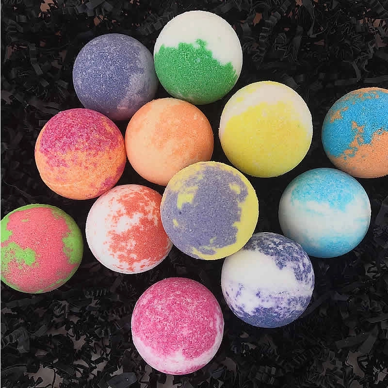 Bola de baño 45g fragancia rosa bicolor - Bandeja de 24