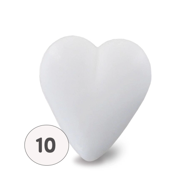 Savon forme cœur blanc 34g - Sachet 10 