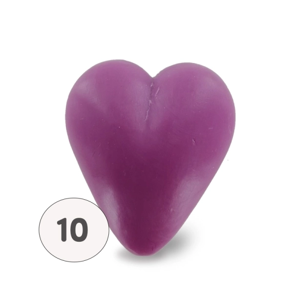 Savon forme cœur violet 34g - Sachet 10 