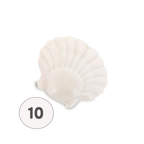 Savon forme coquillage blanc - Sachet 10 