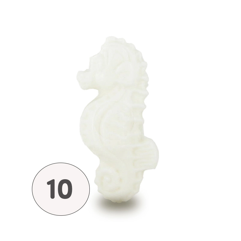 Savon forme hippocampe blanc - Sachet 10 
