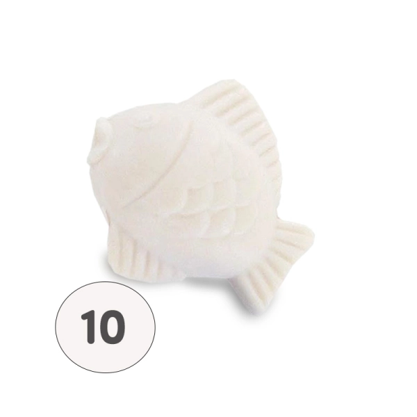 Savon forme poisson lune blanc - Sachet 10 