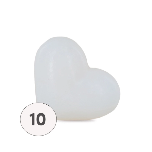 Savon forme cœur blanc 34g - Sachet 10 