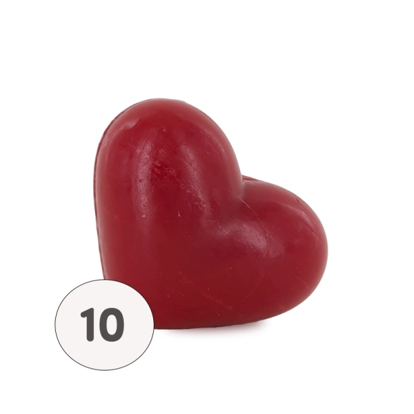 Savon forme cœur rouge 34g - Sachet 10 