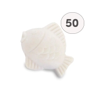 Jabón en forma de pez luna blanco – Bolsa de 50