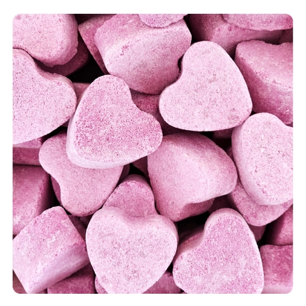 Mini corazones efervescentes bicolores 3 sabores - 1 kilo 