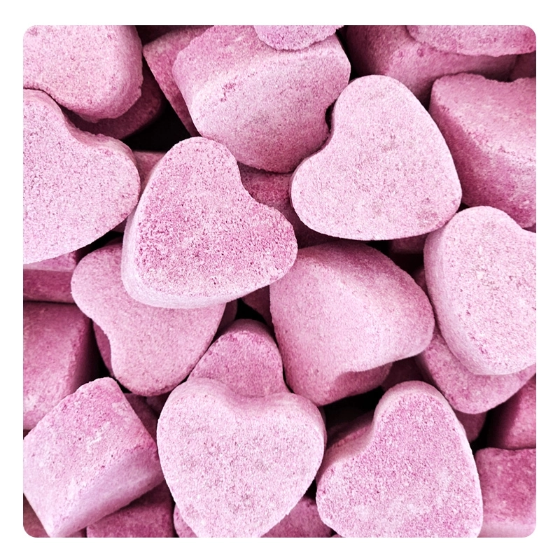 Mini corazones efervescentes bicolores 3 sabores - 1 kilo 