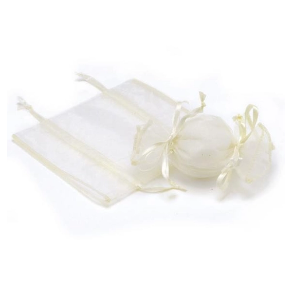 Sac en organza forme bonbon crème - Lot 10