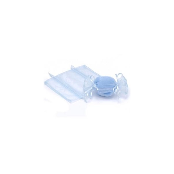 Sac en organza forme bonbon bleu - Lot 10